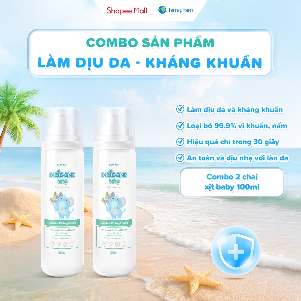 [COMBO] 02 Chai xịt kháng khuẩn DIZIGONE Baby 100ml