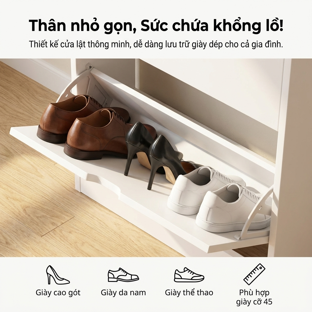 BM Tủ giày cửa lật đa năng gỗ cao cấp lưu trữ và tiết kiệm không gian trang trí nội thất hiện đại | BigBuy360 - bigbuy360.vn