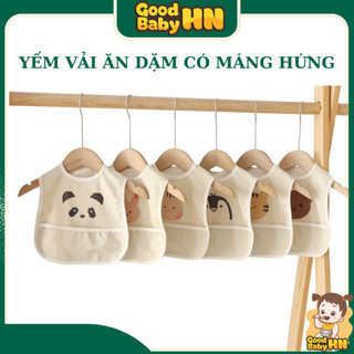 Yếm vải chống thấm có máng hứng dành cho bé 6 tháng Tootie, Yếm vải có máng hứng chống thấm Tootie cho bé ăn dặm
