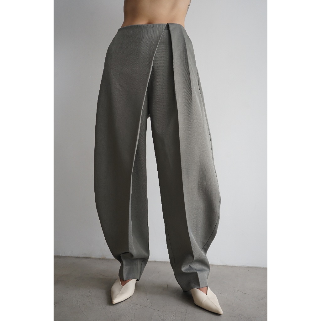 QUẦN KAKI /ou'ba:d/ vải dày dặn hai mảnh đắp chéo đứng form màu NÂU & XÁM size S M L