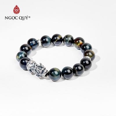 Vòng tay đá Thạch anh mắt hổ tự nhiên phối charm - Mẫu VC0184 - Ngọc Quý