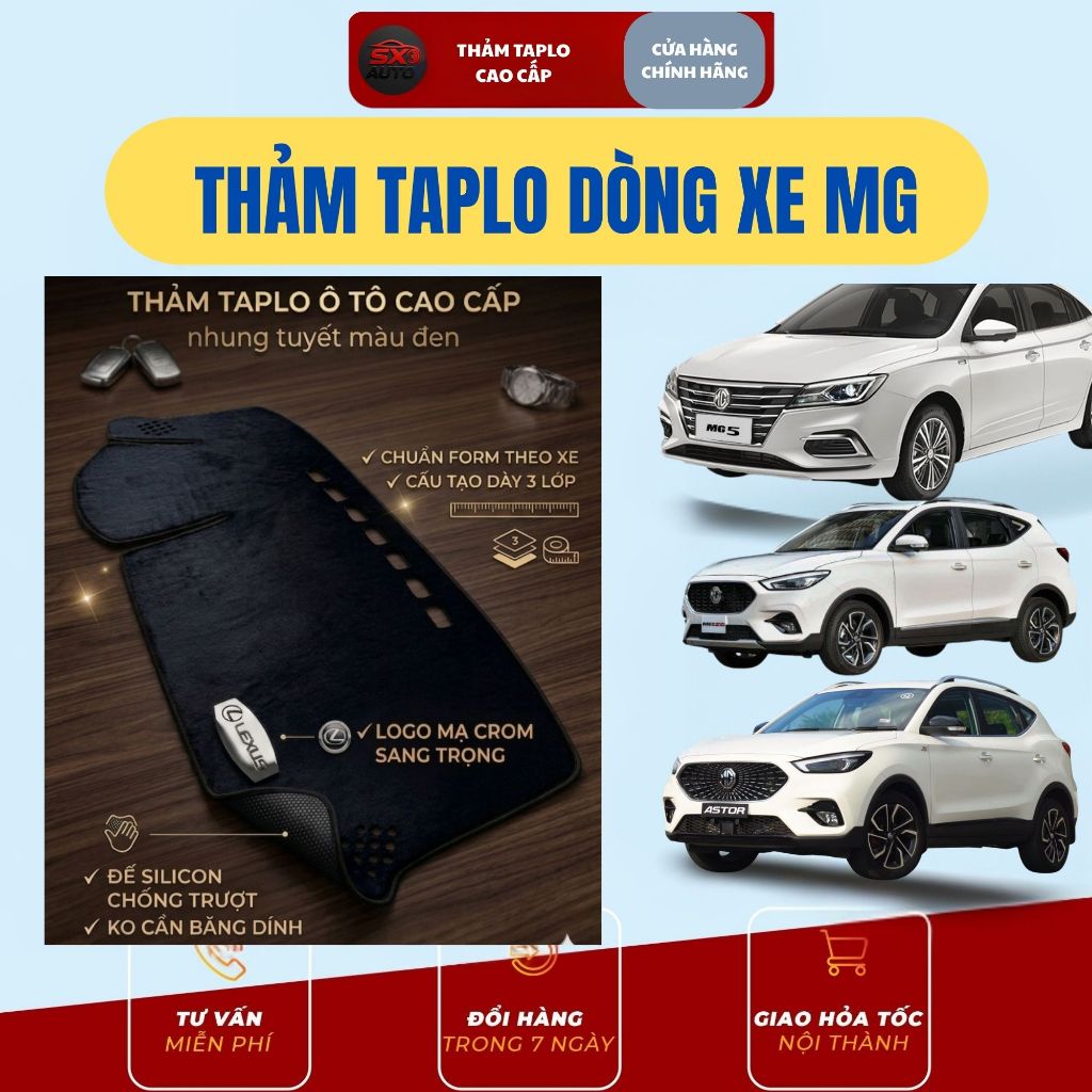 Thảm taplo nhung tuyết xe MG5, MG ZS, MG HS, CHUẨN FORM