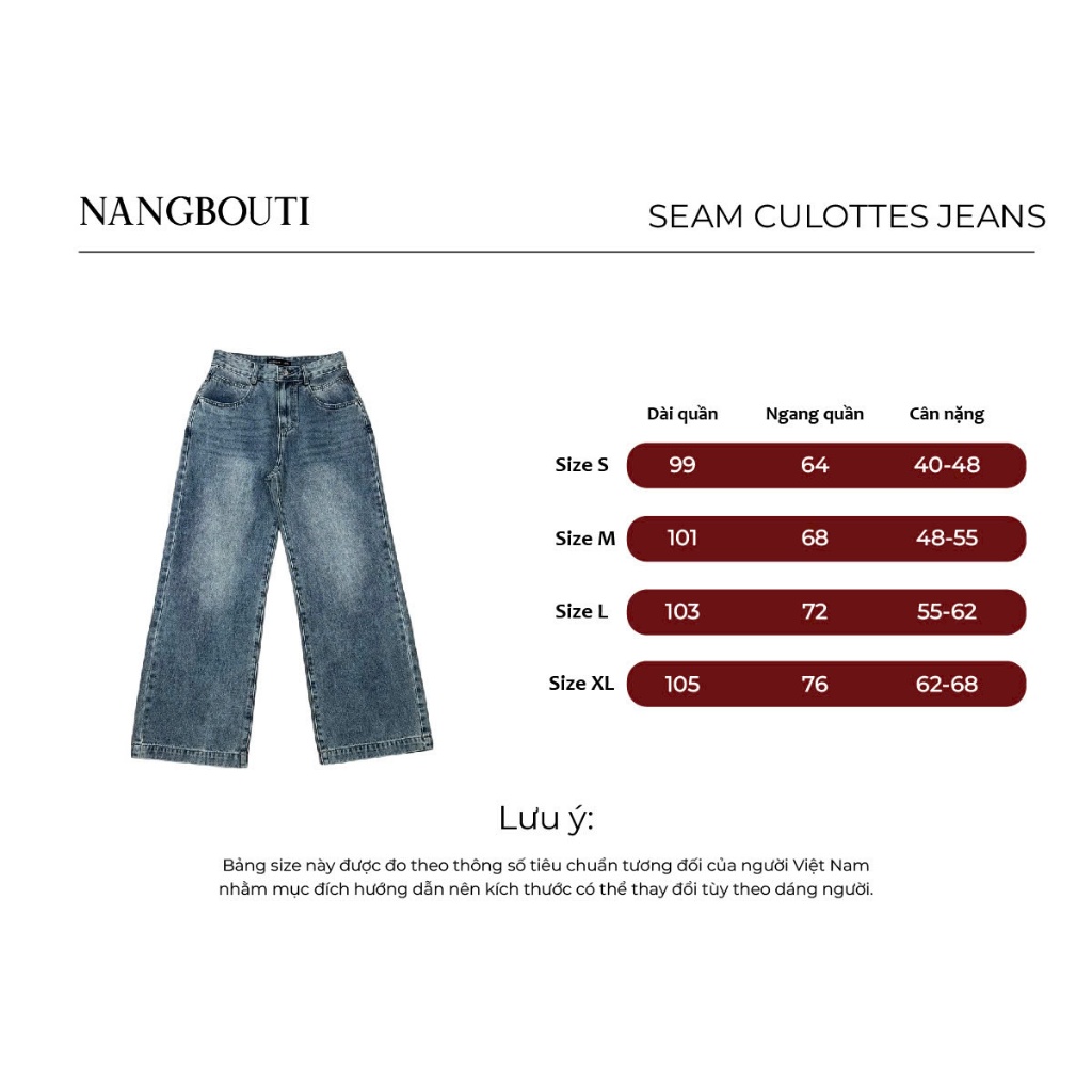 [UPDATE MÀU MỚI] Seam Culottes Jeans | Q9835 - Quần jeans dáng culottes túi bầu đường rã túi | BigBuy360 - bigbuy360.vn