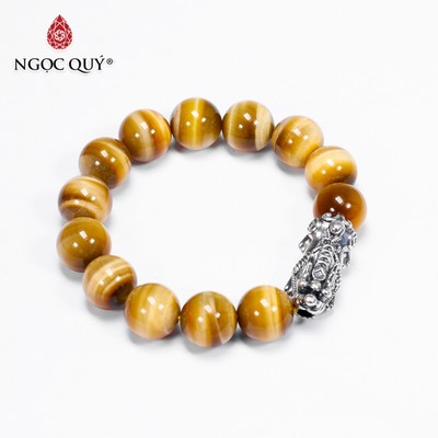 Vòng tay đá Thạch anh mắt hổ tự nhiên phối charm - Mẫu VC0181 - Ngọc Quý