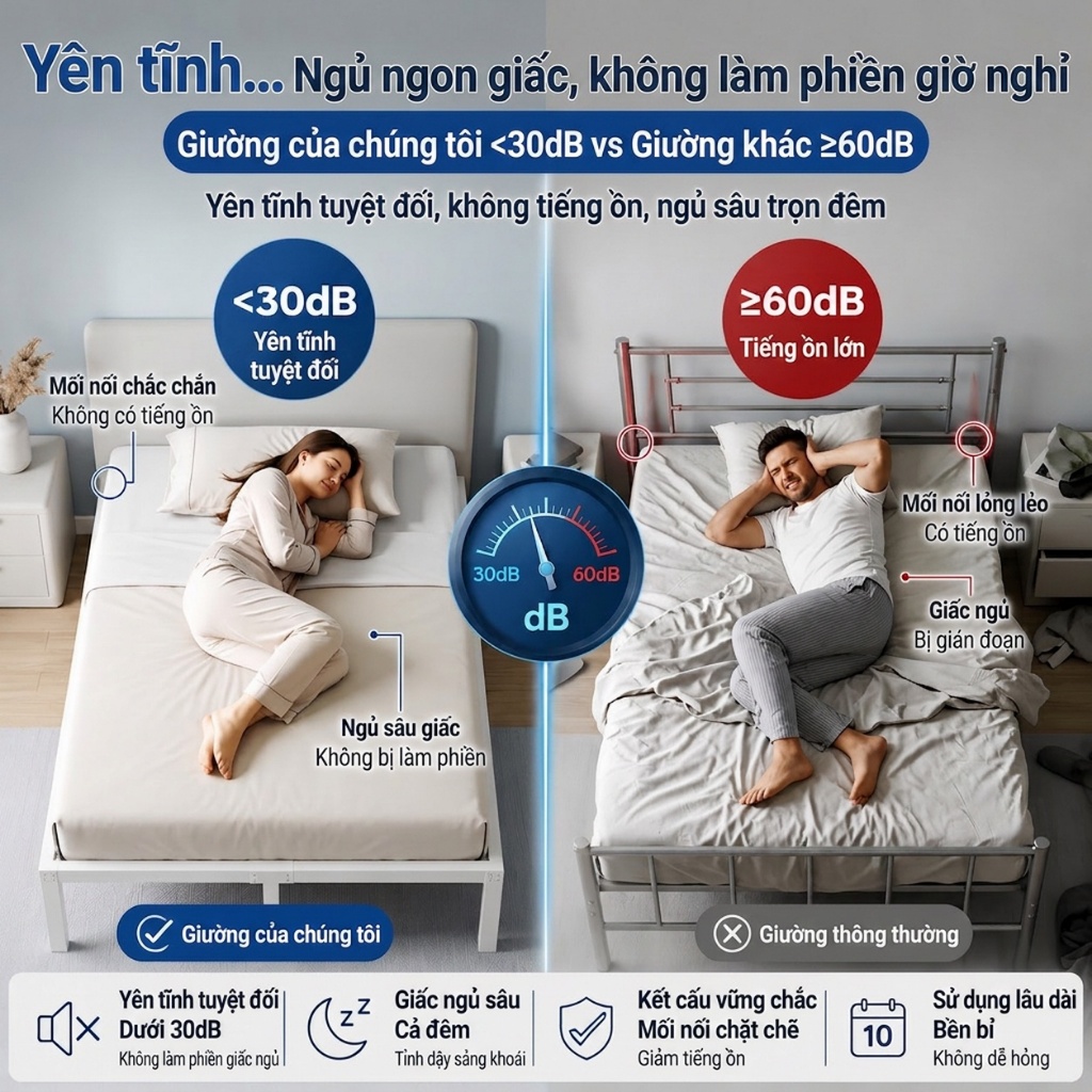 ALVIN Giường ngủ sắt giường ngủ hiện đại Chống ẩm và chống gỉ hoạt động êm ái tải trọng tối đa 150KG | BigBuy360 - bigbuy360.vn