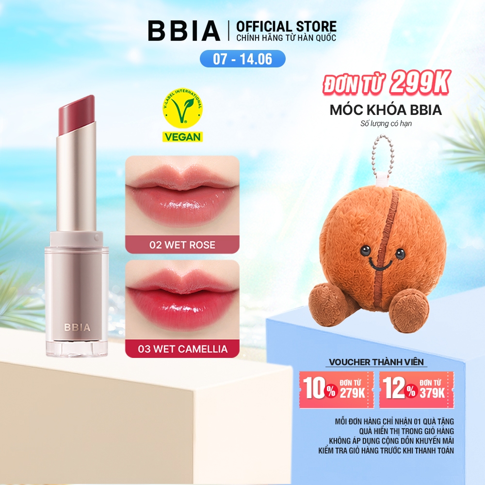 Son thỏi tint bóng căng mọng, dưỡng ẩm mềm mịn BBIA Ready To Wear Water Lipstick 3g | BigBuy360 - bigbuy360.vn