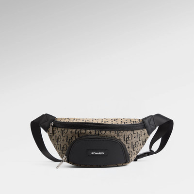 Túi Bumbag Monogram Nate Chất Liệu Vải Dệt Hoạ Tiết Phối Da Cao Cấp Leonardo