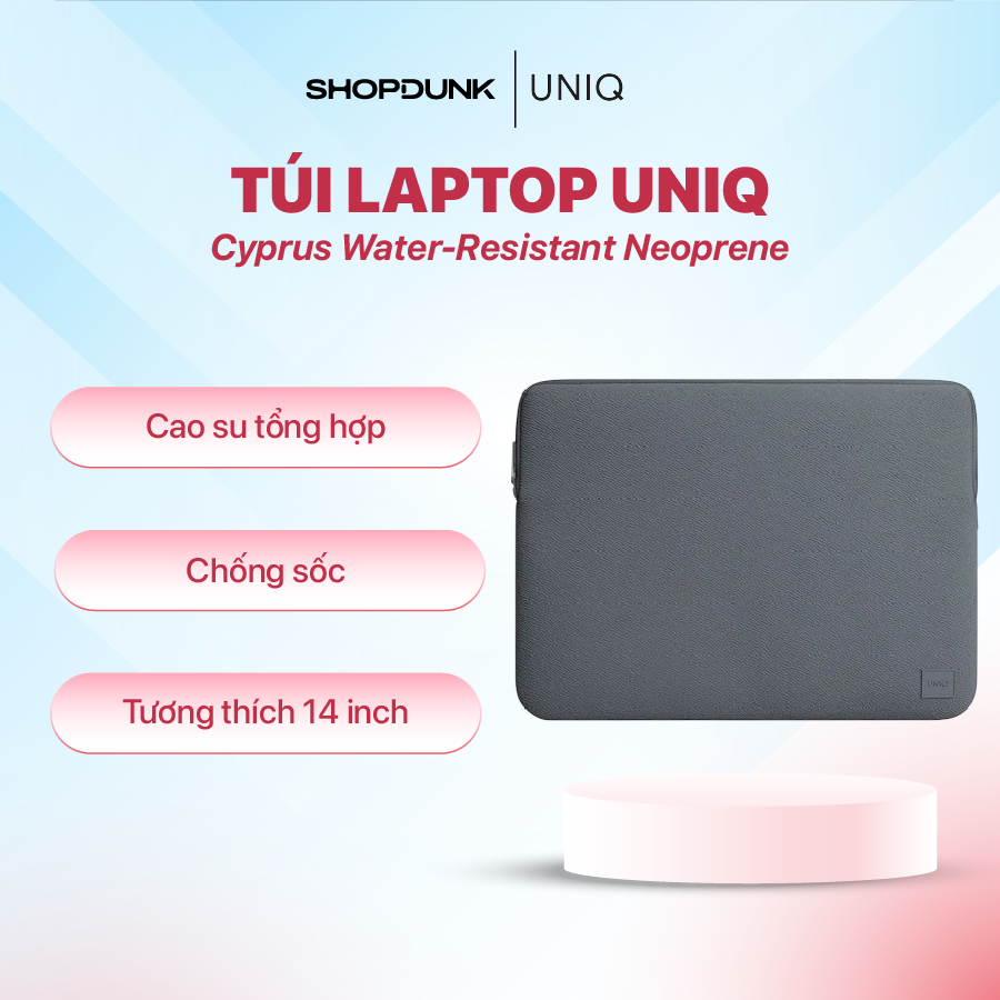 Túi laptop UNIQ CYPRUS WATER-RESISTANT NEOPRENE LAPTOP SLEEVE (UP TO 14”)