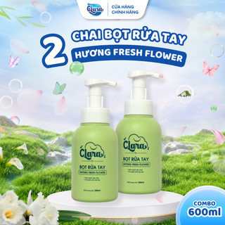 Combo 2 Chai Bọt Rửa Tay Clara Hương Fresh Flower 300ml CHRT001, Bọt Vệ Sinh Tay An Toàn, Sạch Vi Khuẩn, Giữ Ấm