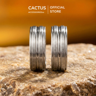 Nhẫn nam 2 line Cactus Acc nhẫn đôi Titan trơn phối rãnh thiết kế tối giản không gỉ phụ kiện bền màu