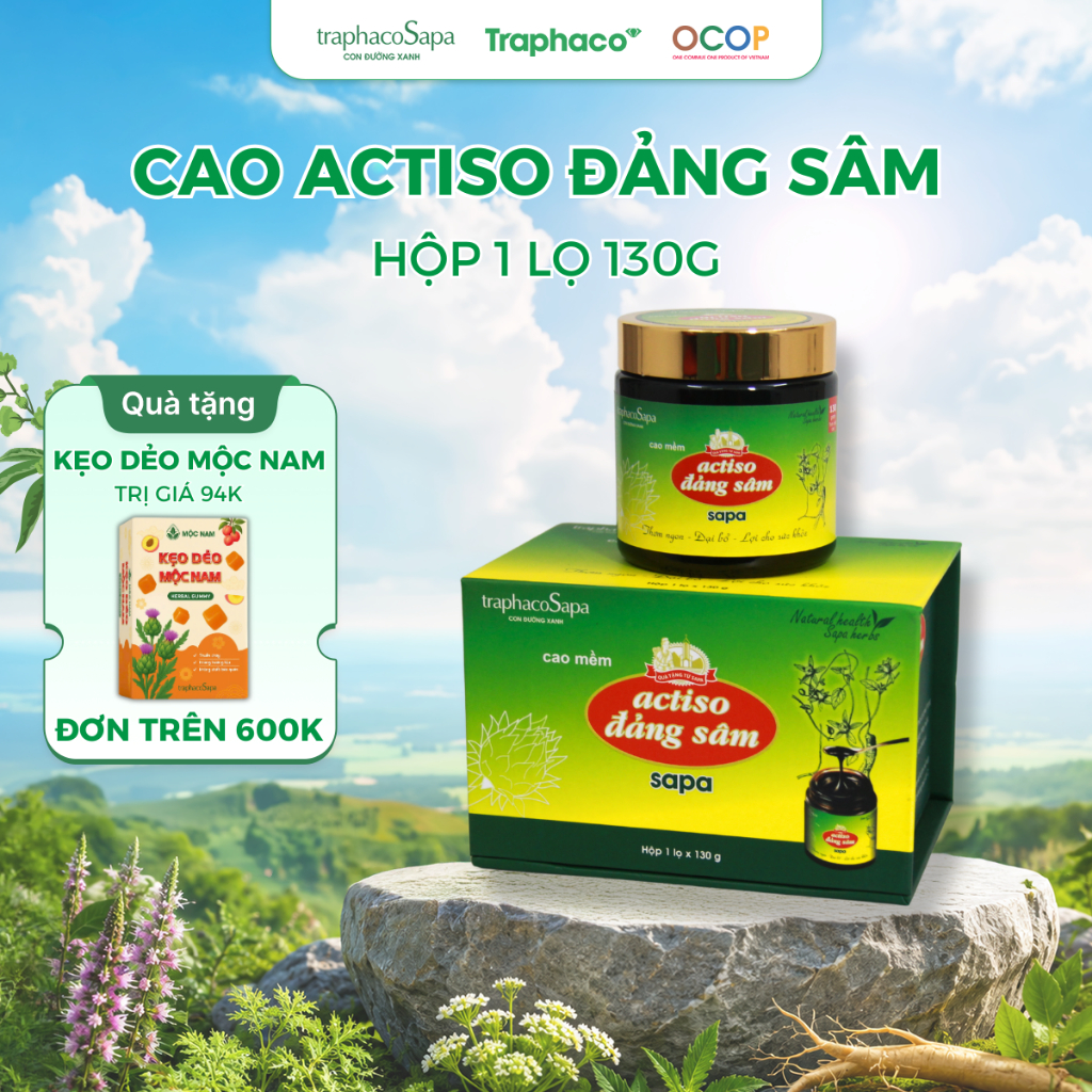 Cao Mềm Atiso Đảng Sâm Sapa TRAPHACOSAPA Loại Đậm Đặc Actiso Chống Lão Hoá Thanh Lọc Gan 130gr