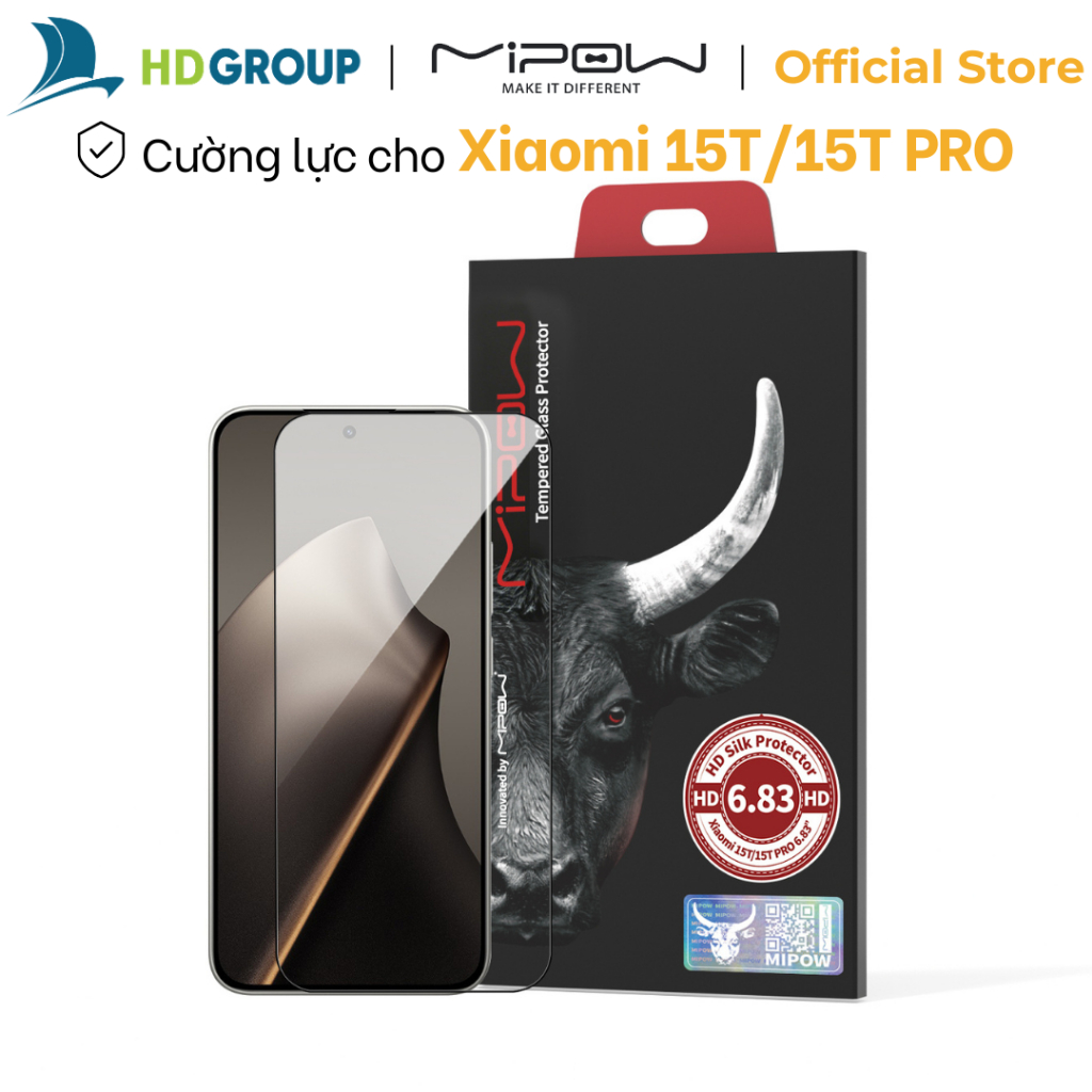 Cường lực trong suốt Mipow HD Silk Protector cho Xiaomi 15T/15T PRO chính hãng