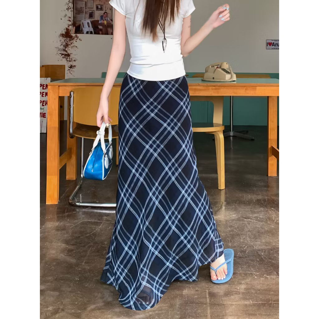 [HÀNG QC sẵn ship] Chân váy voan đuôi cá 2 lớp kẻ caro/chấm bi/hoa nhí tôn dáng KIIWII SKIRTS | BigBuy360 - bigbuy360.vn