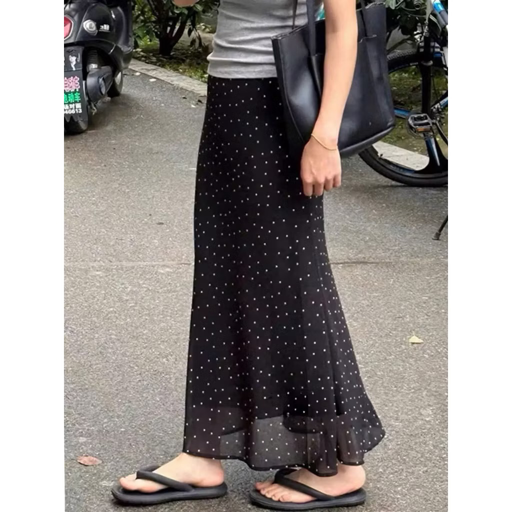 [HÀNG QC sẵn ship] Chân váy voan đuôi cá 2 lớp kẻ caro/chấm bi/hoa nhí tôn dáng KIIWII SKIRTS | BigBuy360 - bigbuy360.vn