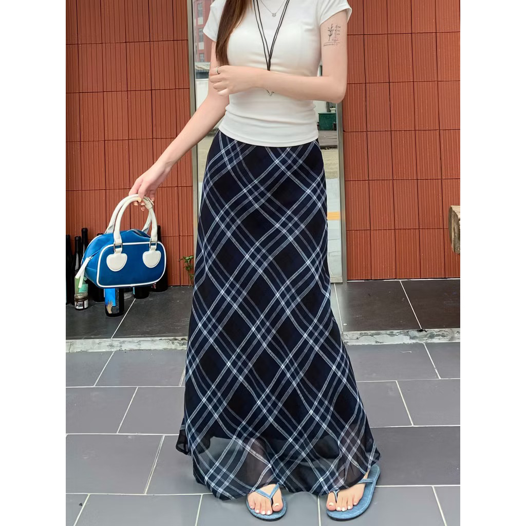[HÀNG QC sẵn ship] Chân váy voan đuôi cá 2 lớp kẻ caro/chấm bi/hoa nhí tôn dáng KIIWII SKIRTS | BigBuy360 - bigbuy360.vn