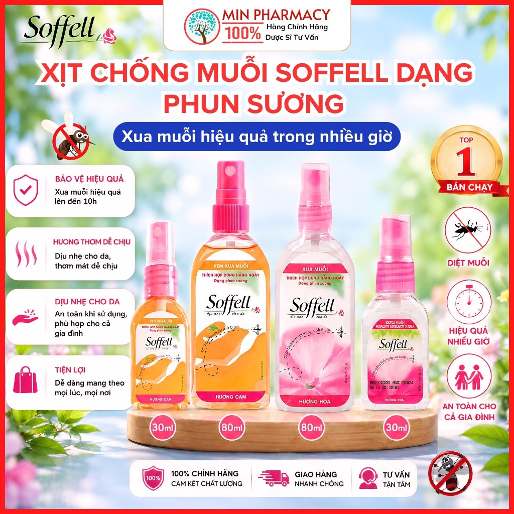 XỊT CHỐNG MUỖI SOFFELL DẠNG PHUN SƯƠNG - CHAI 30ml - Minpharmacy