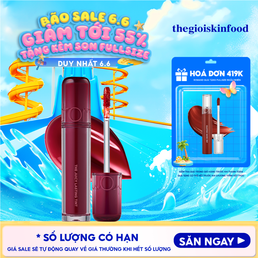Son tint Romand căng bóng The Juicy Lasting Tint ThegioiSkinfood