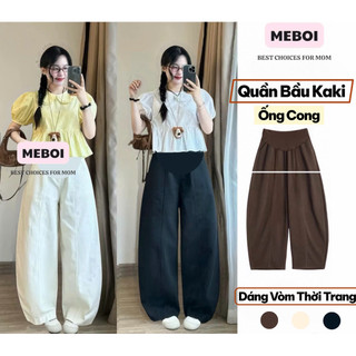 [Hot New] Quần Bầu Kaki Dáng Thụng ống Cong Thời Trang Có Đáp Đỡ Bụng Chun Khuy Chỉnh Đủ Size Siêu Hot
