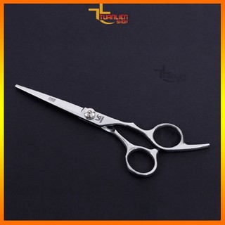 Kéo Cắt Tóc Thẳng AC02 hiệu VS - Kéo Cắt Tóc Tại Nhà Lưỡi Thẳng 6 Inch, Kéo Cắt Tóc Cho Bé + Người Lớn, Cắt Đầu Đinh Mái
