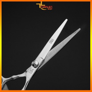 Kéo Cắt Tóc Thẳng AC02 hiệu VS - Kéo Cắt Tóc Tại Nhà Lưỡi Thẳng 6 Inch, Kéo Cắt Tóc Cho Bé + Người Lớn, Cắt Đầu Đinh Mái