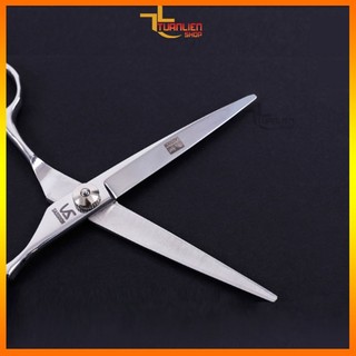 Kéo Cắt Tóc Thẳng AC02 hiệu VS - Kéo Cắt Tóc Tại Nhà Lưỡi Thẳng 6 Inch, Kéo Cắt Tóc Cho Bé + Người Lớn, Cắt Đầu Đinh Mái