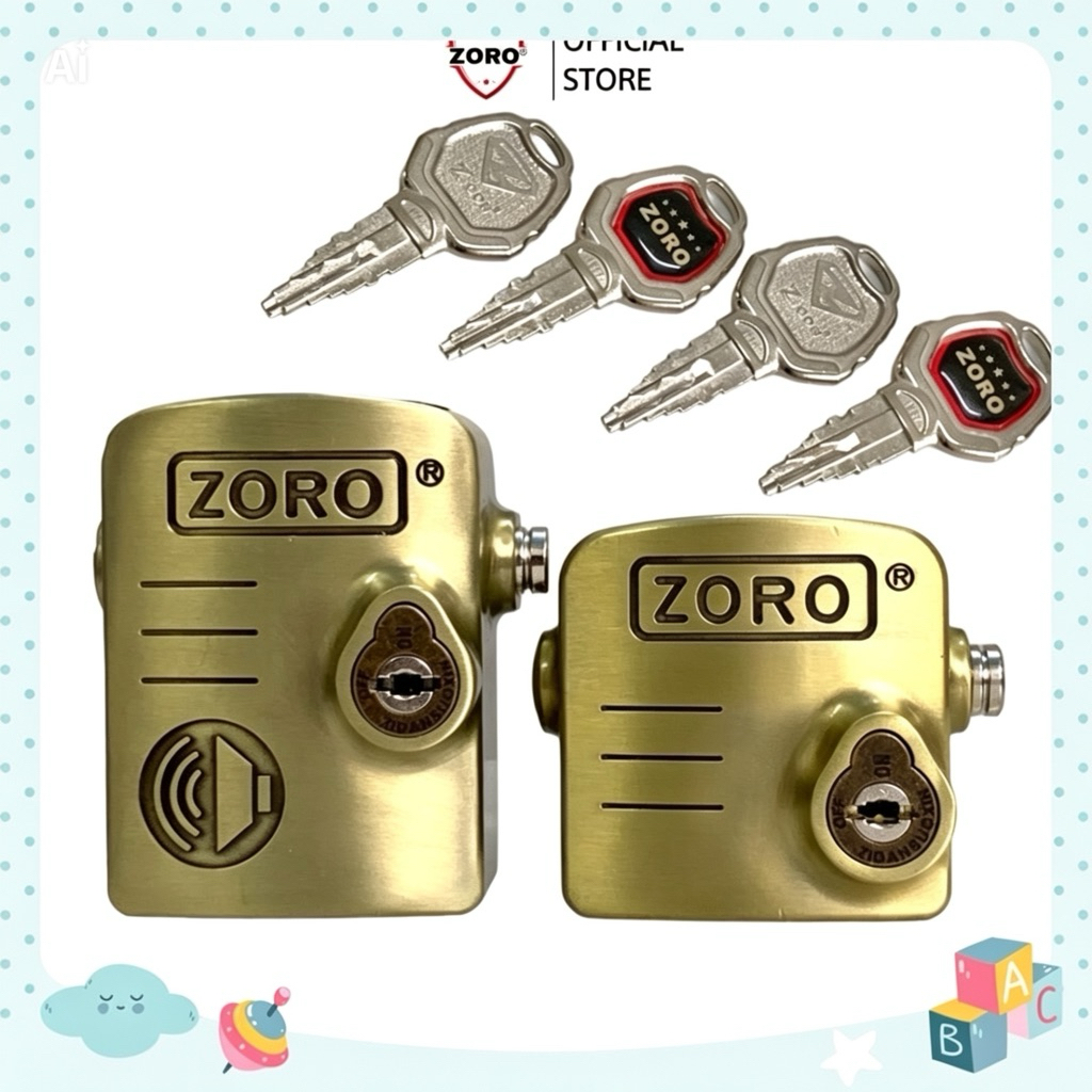 Ổ khóa chụp báo động chống trộm ZORO - chống cắt toàn diện,bảo vệ khoen cửa - âm thanh hú to rõ