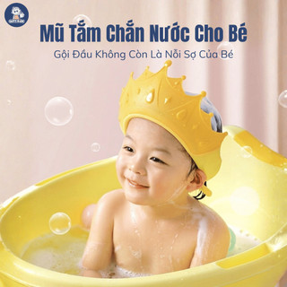 Mũ Gội Đầu Cho Bé Hình Vương Miện GutyKids Nón Tắm Gội Đầu Điều Chỉnh Kích Thước Cho Bé 0-6 Tuổi