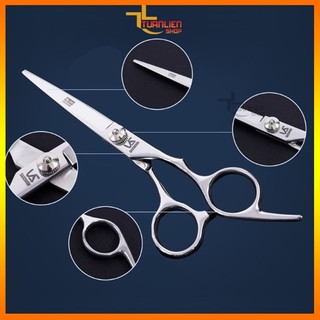 Kéo Cắt Tóc Thẳng AC02 hiệu VS - Kéo Cắt Tóc Tại Nhà Lưỡi Thẳng 6 Inch, Kéo Cắt Tóc Cho Bé + Người Lớn, Cắt Đầu Đinh Mái