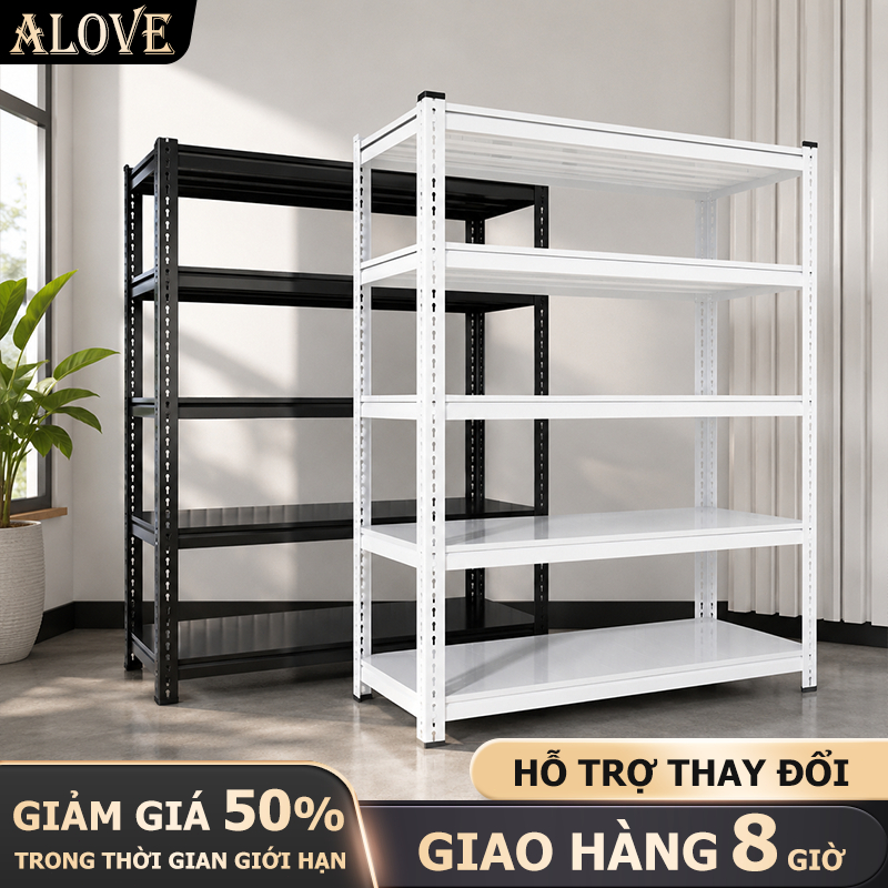 ALOVE Kệ Sắt V lỗ đa năng nhiều tầng điều chỉnh chiều cao bắt vít cố định chịu tải 500kg