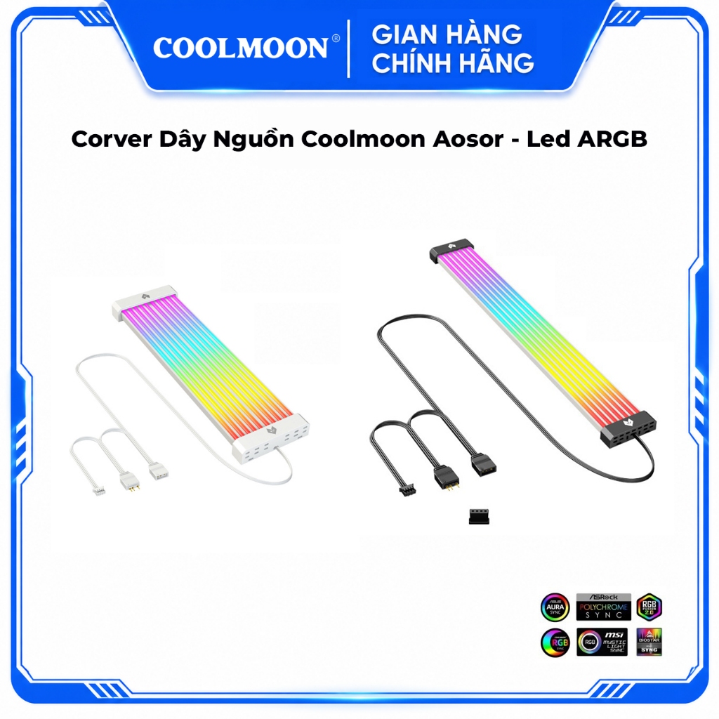 Corver Dây Nguồn Coolmoon Aosor AL200 / AL260 / AL300 - Led ARGB Neon