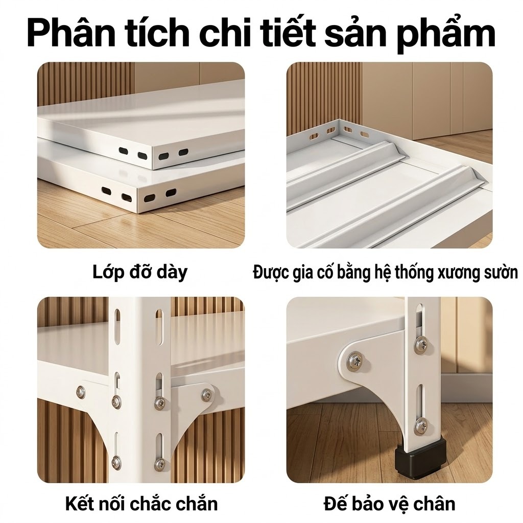ALOVE Kệ Sắt V lỗ đa năng nhiều tầng điều chỉnh chiều cao bắt vít cố định chịu tải 500kg | BigBuy360 - bigbuy360.vn