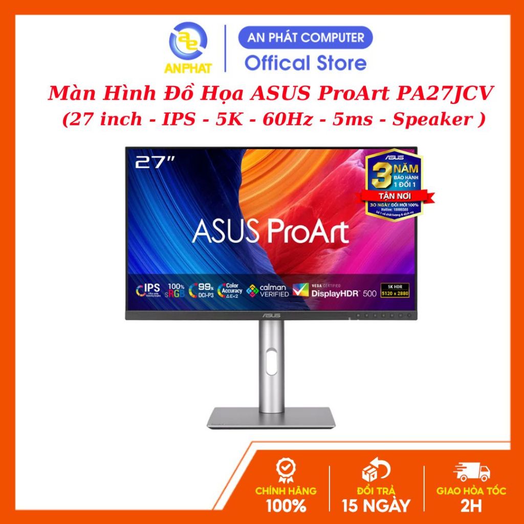 [BH 36 Tháng] Màn Hình Đồ Họa ASUS ProArt PA27JCV (27 inch - IPS - 5K - 60Hz - 5ms - Speaker )