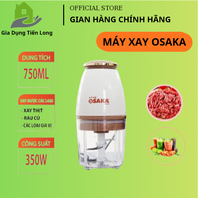 Máy Xay Đa Năng🍀𝑭𝑹𝑬𝑬 𝑺𝑯𝑰𝑷🍀Máy Xay Thịt OSAKA Nắp Đồng Nhỏ Gọn, Mạnh Mẽ-Máy Xay Sinh Tố Dung Tích 0,7