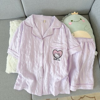 [Sẵn] Bộ ngủ pyjama nữ đũi nhăn áo cộc quần cộc nhiều hoạ tiết đáng yêu mặc nhà 538