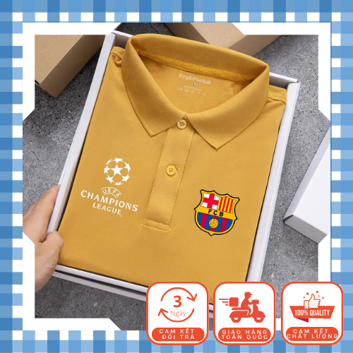Áo Thun Polo Clb Bóng Đá Barca - King9xfootball Nam Menswear