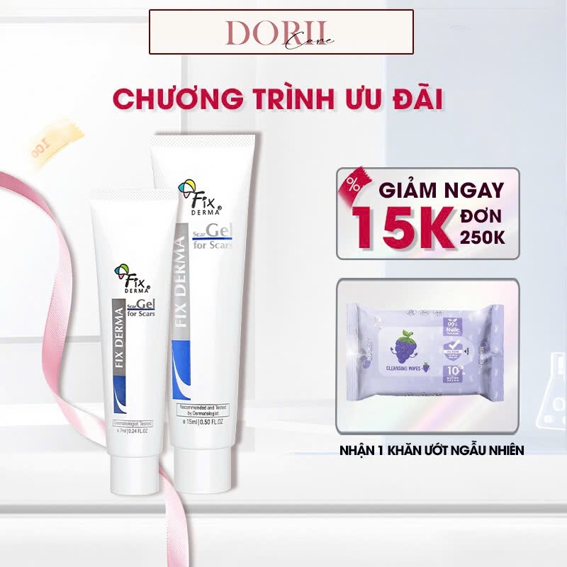 Fixderma Gel Làm Mờ Sẹo Scar Gel (15ml) + quà tặng