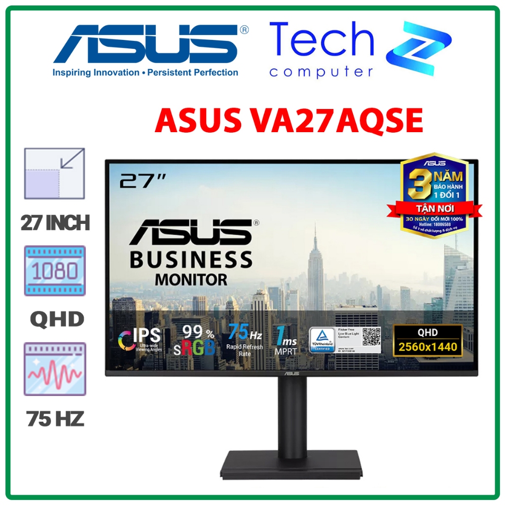 Màn Hình ASUS VA27AQSE 27 Inch 2K IPS 75Hz 1ms Loa Chính Hãng