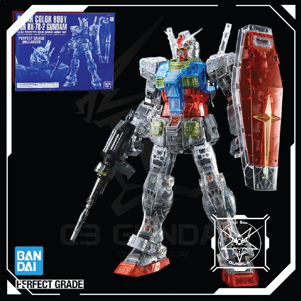 [HÀNG SẴN] Mô Hình Lắp Ráp Bandai PG Unleashed 1/60 Clear Color Body cho RX-78-2