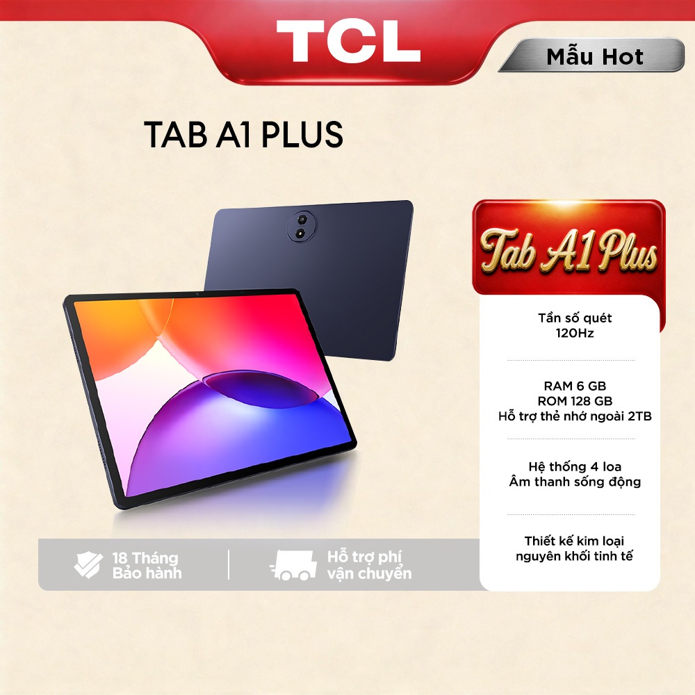 【2.4K 120Hz】12.2 inch Máy tính bảng TCL A1 TAB Plus  – Chip Snapdragon 4 Gen 2 - Hàng mới ra mắt - Bảo hành 18 Tháng | BigBuy360 - bigbuy360.vn