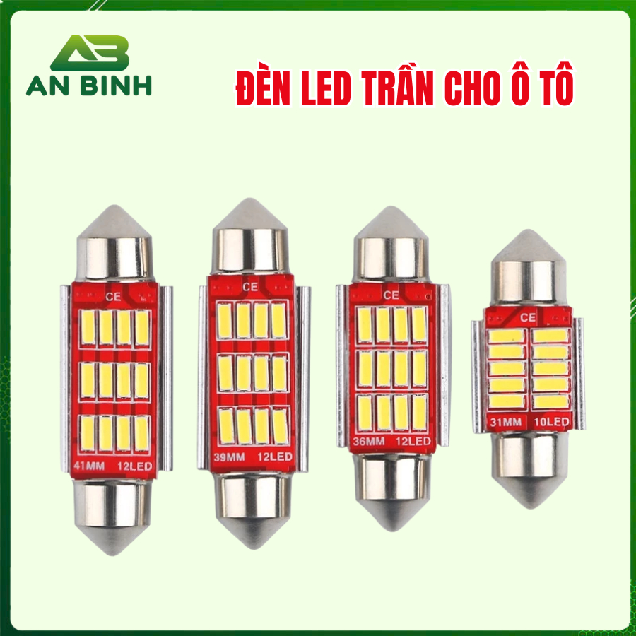 Đèn Led Trần Cho Ô Tô Xe Hơi 12V Gắn Nóc Nội Thất, Biển Số Full Size - An Bình Auto