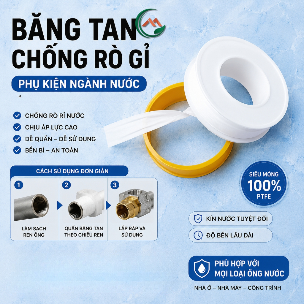 Băng tan - Cao su non 10m chống rò rỉ - Phụ kiện ngành nước
