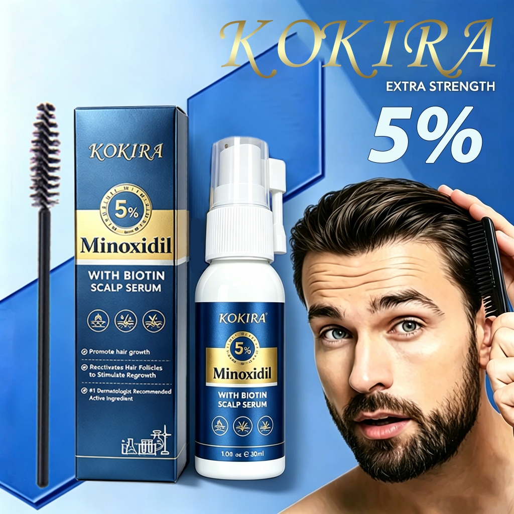 KOKIRA minoxidil 5% xịt mọc tóc kích mọc tóc 30ML 5% Ngăn Rụng, Hói Và Mọc Tóc