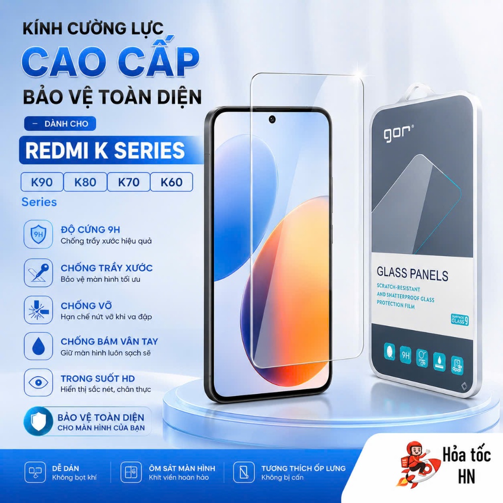 Kính Cường Lực Gor Redmi K80 K80 Pro K80 ULTRA/ K90 MAX K90 K90 PROMAX/ Redmi K70 K70E K70 Ultra/ K6
