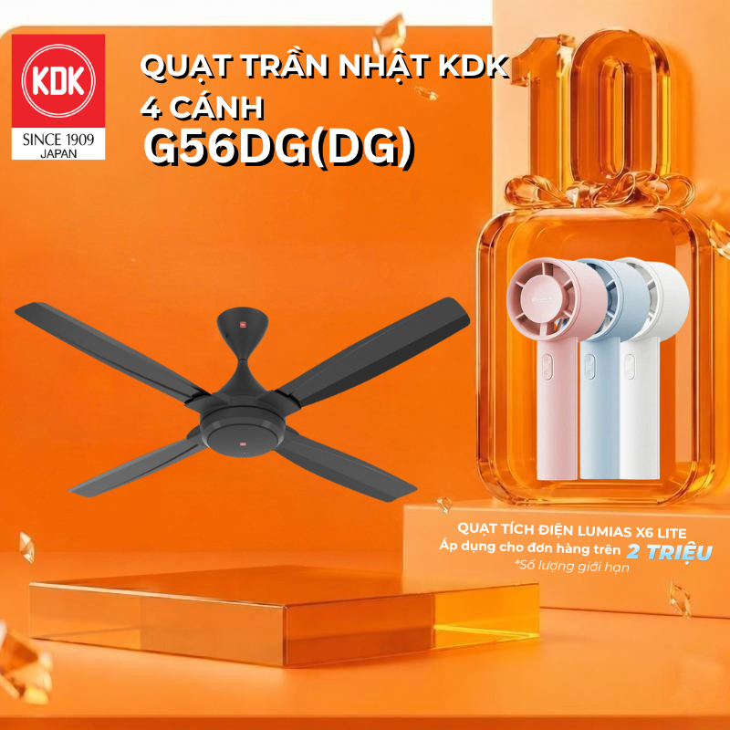 Quạt Trần KDK Nhật G56DG(DG) - Bảo Hành Chính Hãng KDK 24 Tháng