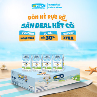 [Thùng 48 Hộp 110ml] Sữa Tiệt Trùng VPMilk Grow+ Có Đường Cho Bé Từ 1 Tuổi