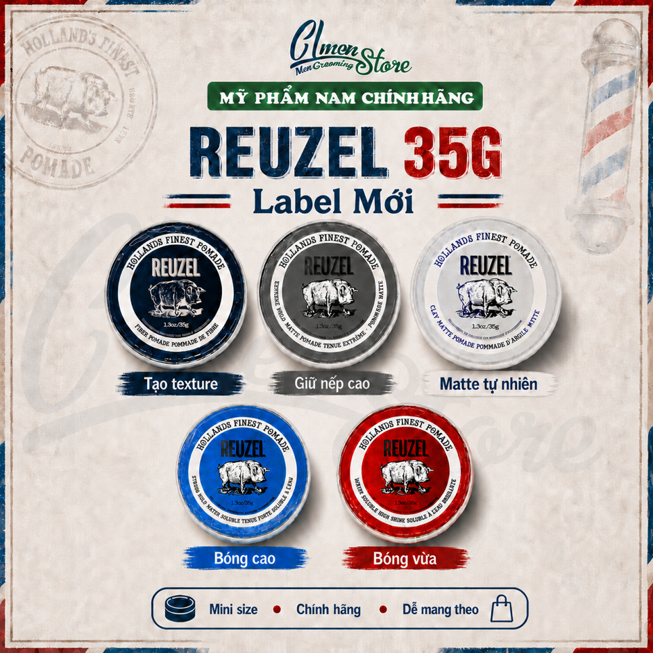 [FULL LINE] Tạo kiểu tóc Reuzel Pomade from CL Men's Store - 35g - Label Mới