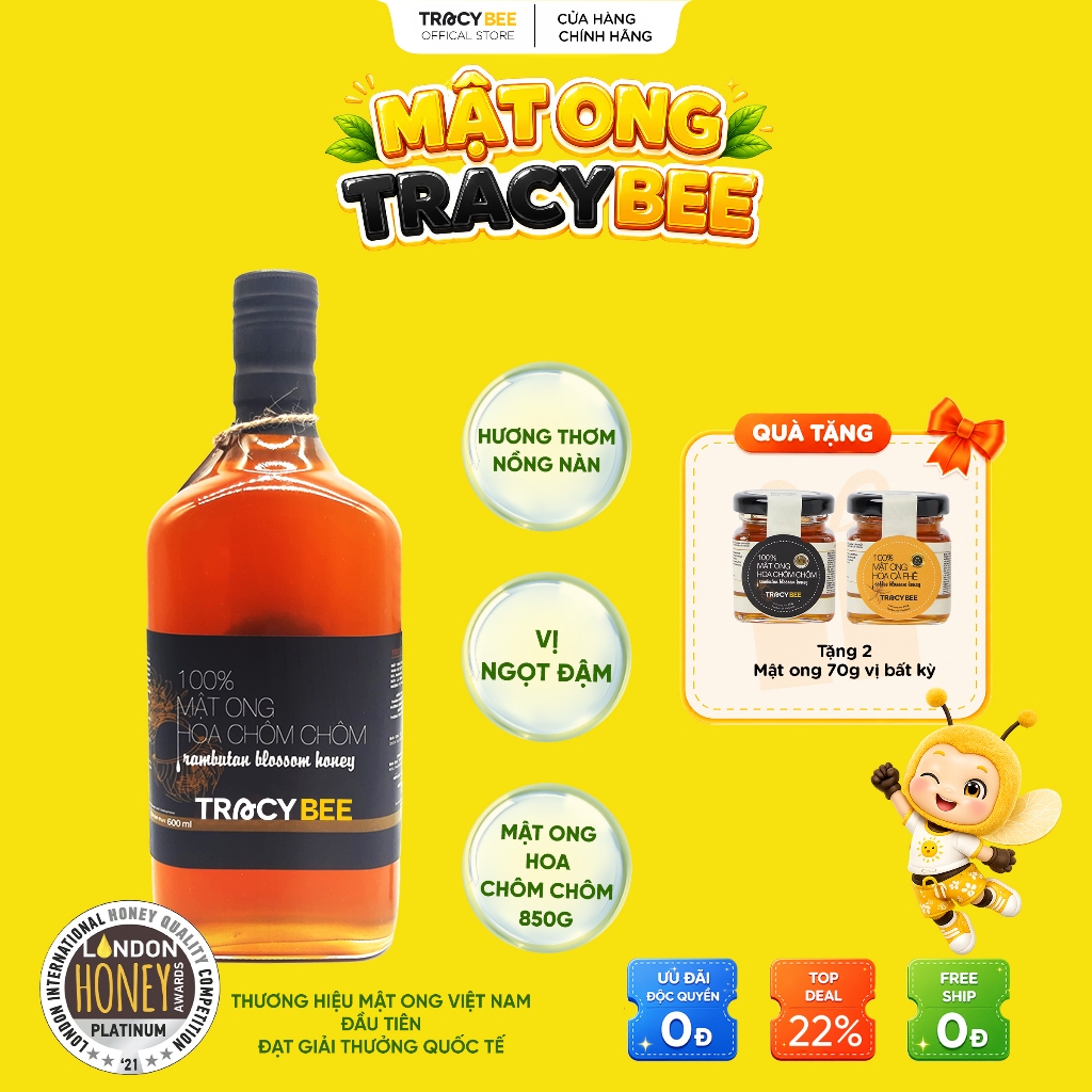 MẬT ONG TRACYBEE HOA CHÔM CHÔM 850G