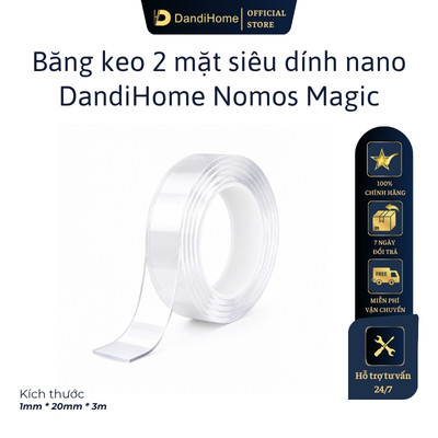 Băng keo 2 mặt siêu dính nano DandiHome Nomos Magic 1mm * 20mm * 3m