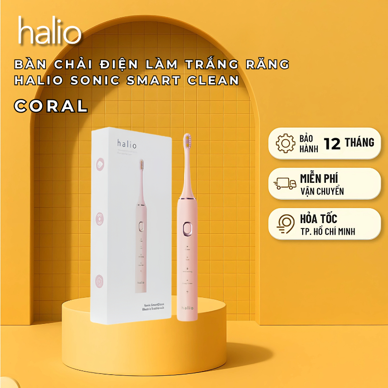 Bàn chải điện Halio Sonic SmartClean Electric Toothbrush Coral