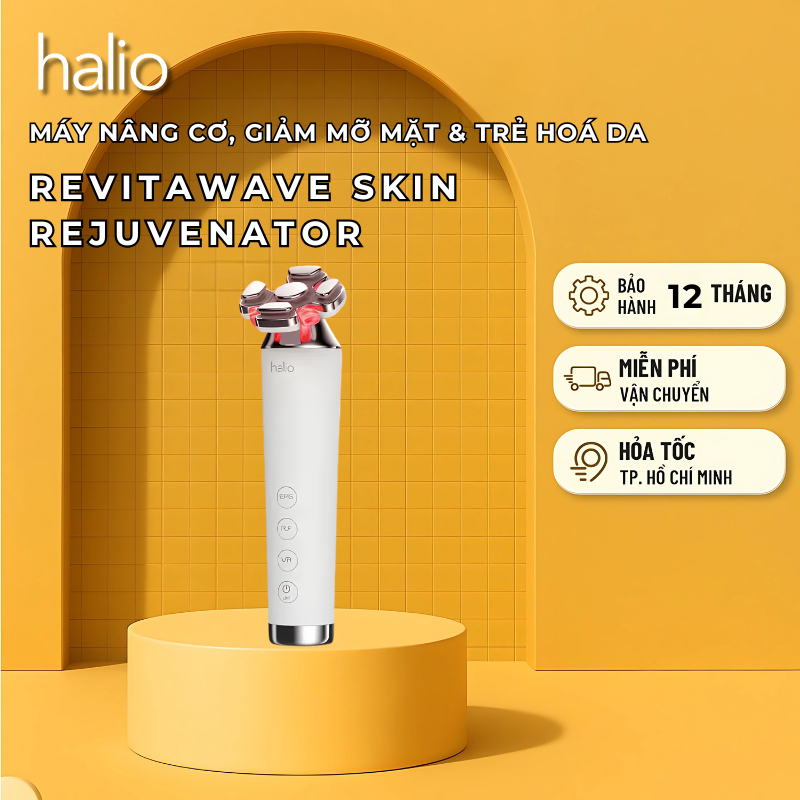 Máy Nâng Cơ, Giảm Mỡ Mặt & Trẻ Hoá Da kết hợp Ánh Sáng Sinh Học Halio RevitaWave Skin Rejuvenator